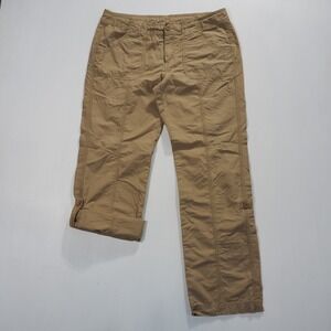 The North Face Womens Size 12 Regular Tan Cargo Pants Roll Up Leg
